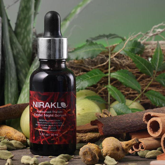 Exotic Night Serum | Nirakle Kumkumadi Tailam | For Blemish Free Skin & Bright Complexion - Nirakle