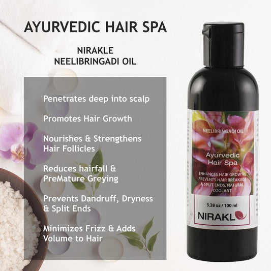 Ayurvedic Hair Spa | Nirakle NeeliBringadi Hair Oil - Nirakle