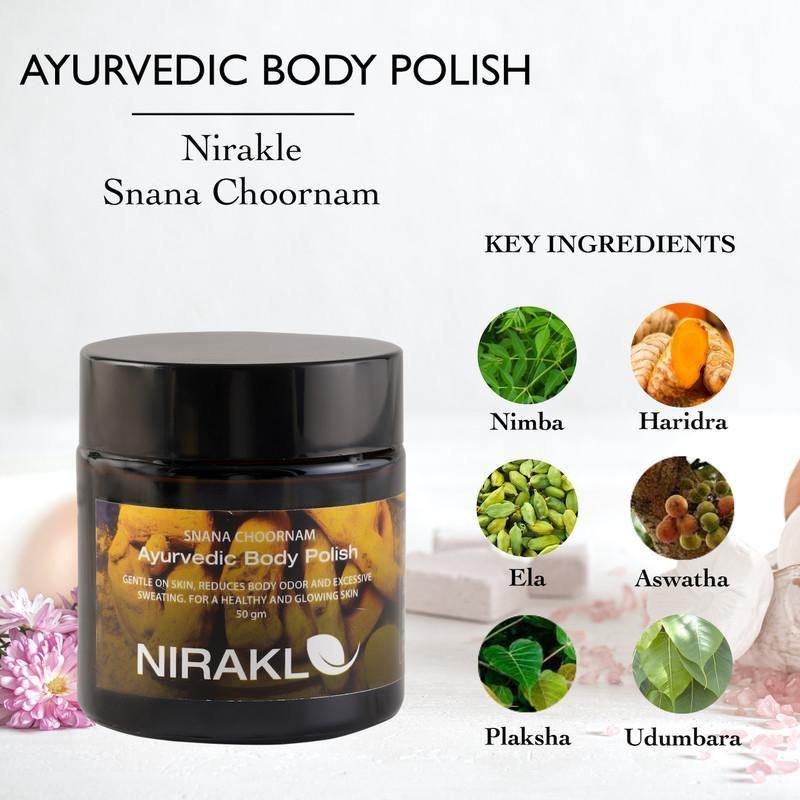 Ayurvedic Body Scrub | Nirakle Snana Choornam | For a Refreshed & Glowing to your Skin - Nirakle