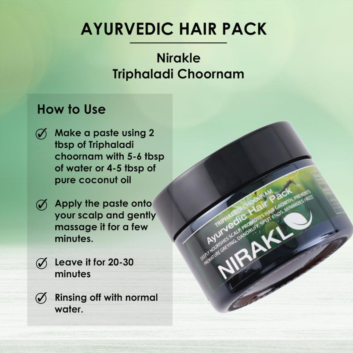 Ayurvedic Hair Pack | Nirakle Triphaladi Choornam - Nirakle